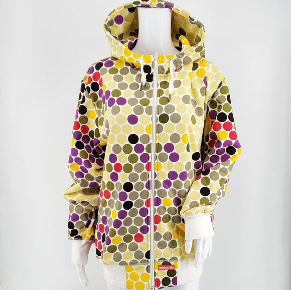 Adidas Multicolor Polka Dot Zip Hoodie 